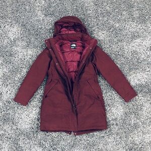 The North Face Women's Maroon Arctic Goose Down Parka Coat- Size Medium